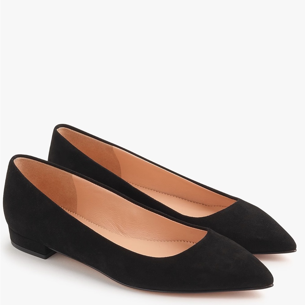 J.Crew Black Suede Pointed Toe Flats
